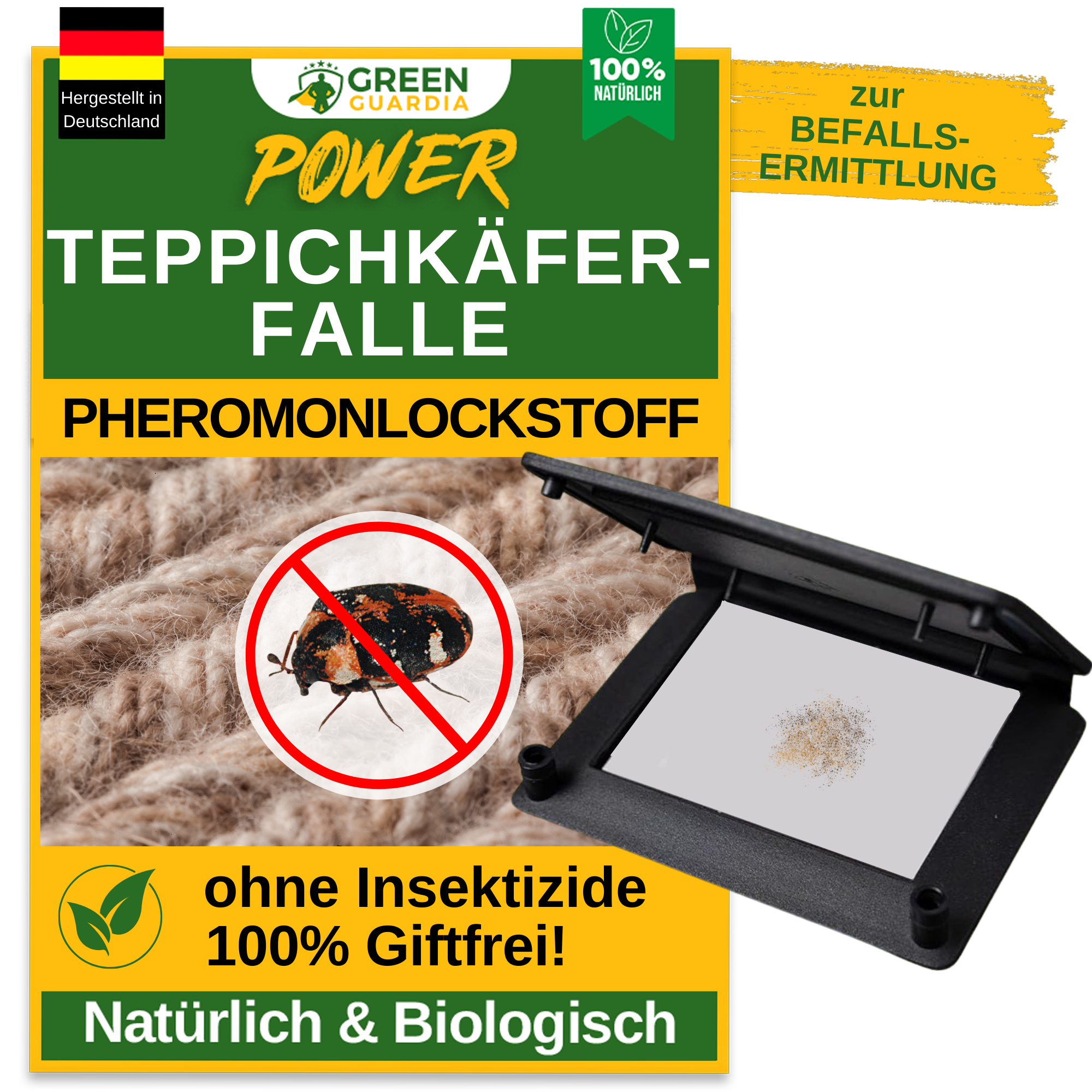Tapijtkeverval met feromoonlokstof