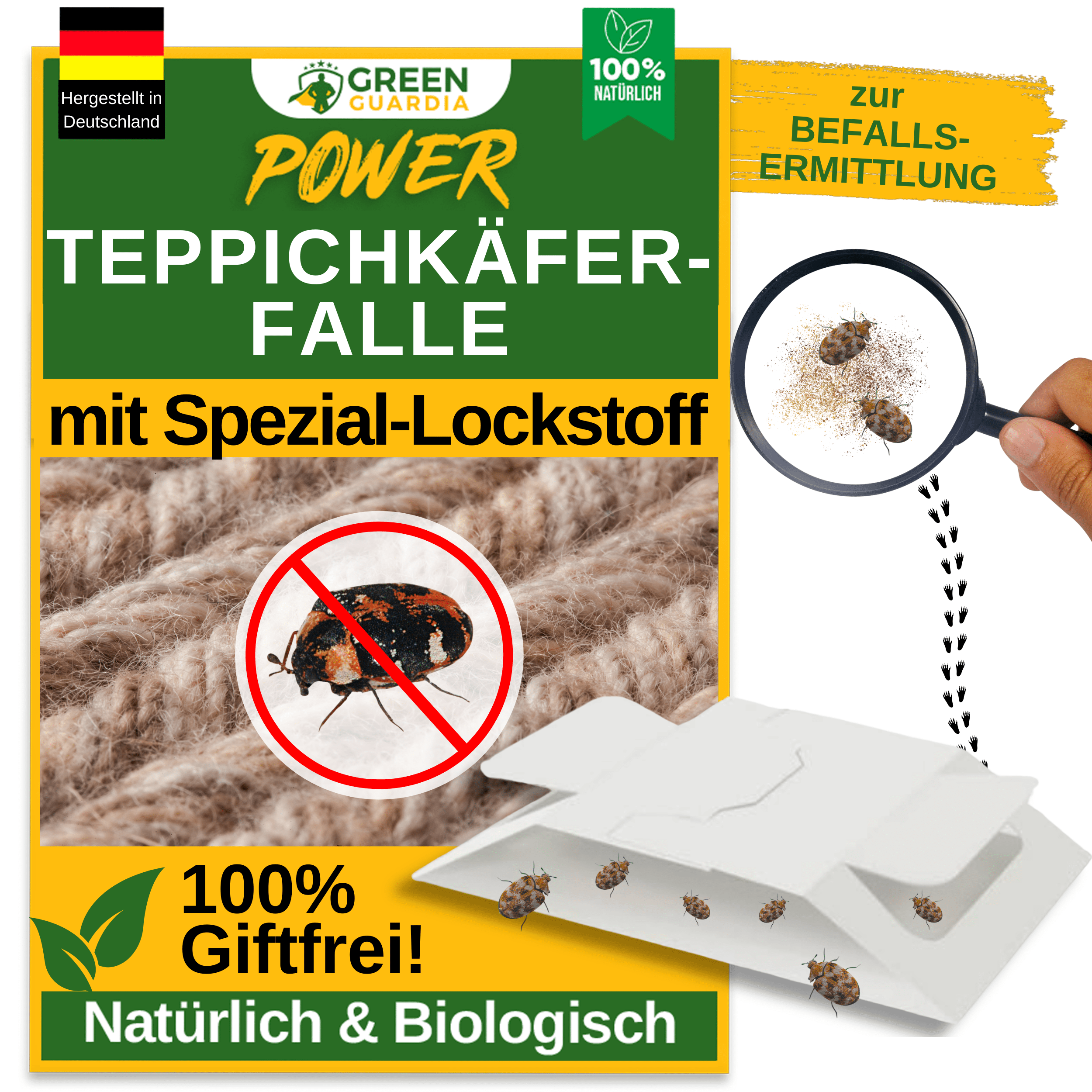 Teppichkäfer Falle mit Spezial - Lockstoff - Green Guardia - Ihr Experte für Schädlinge und Pflanzen