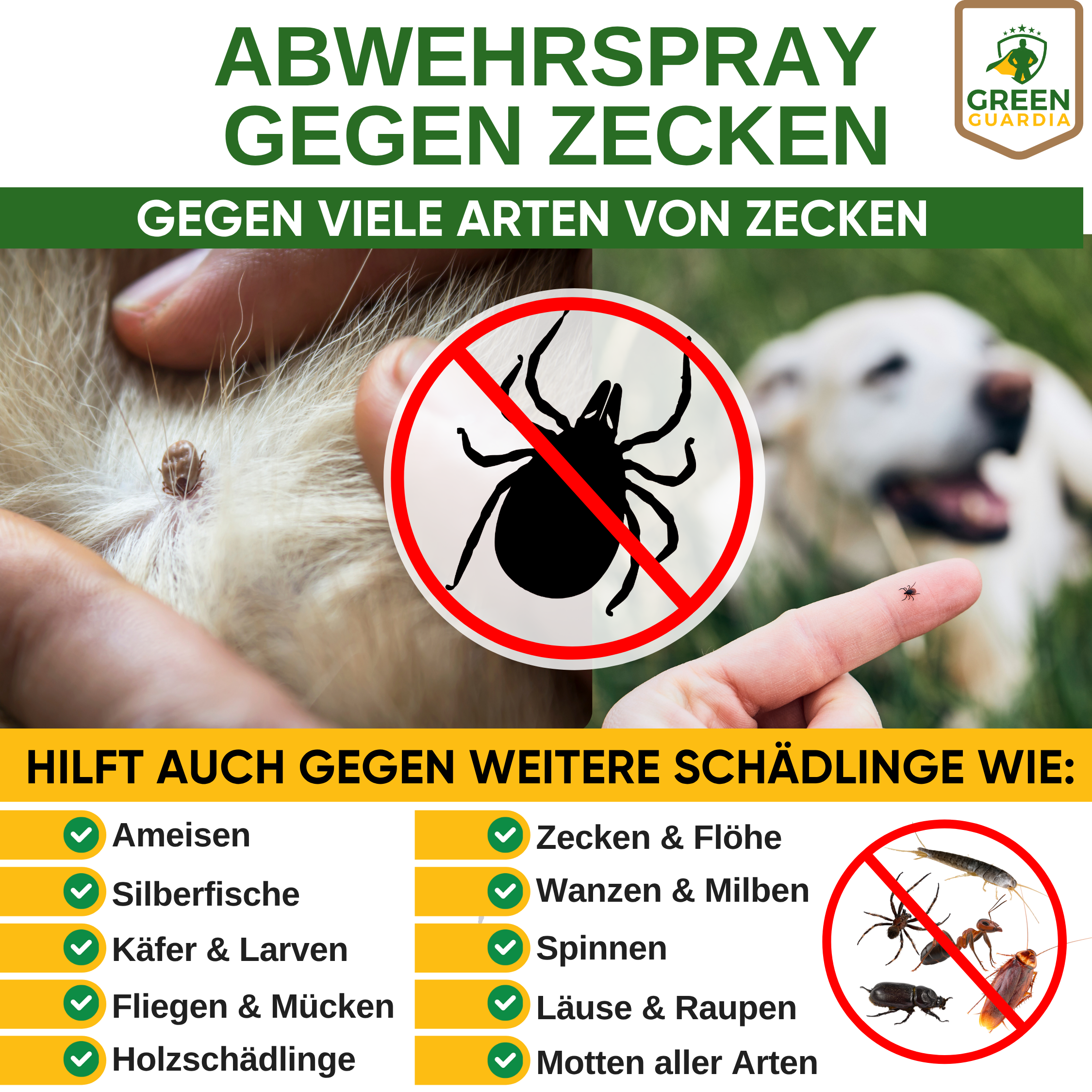 Tekenwerende spray met geconcentreerde werking voor honden