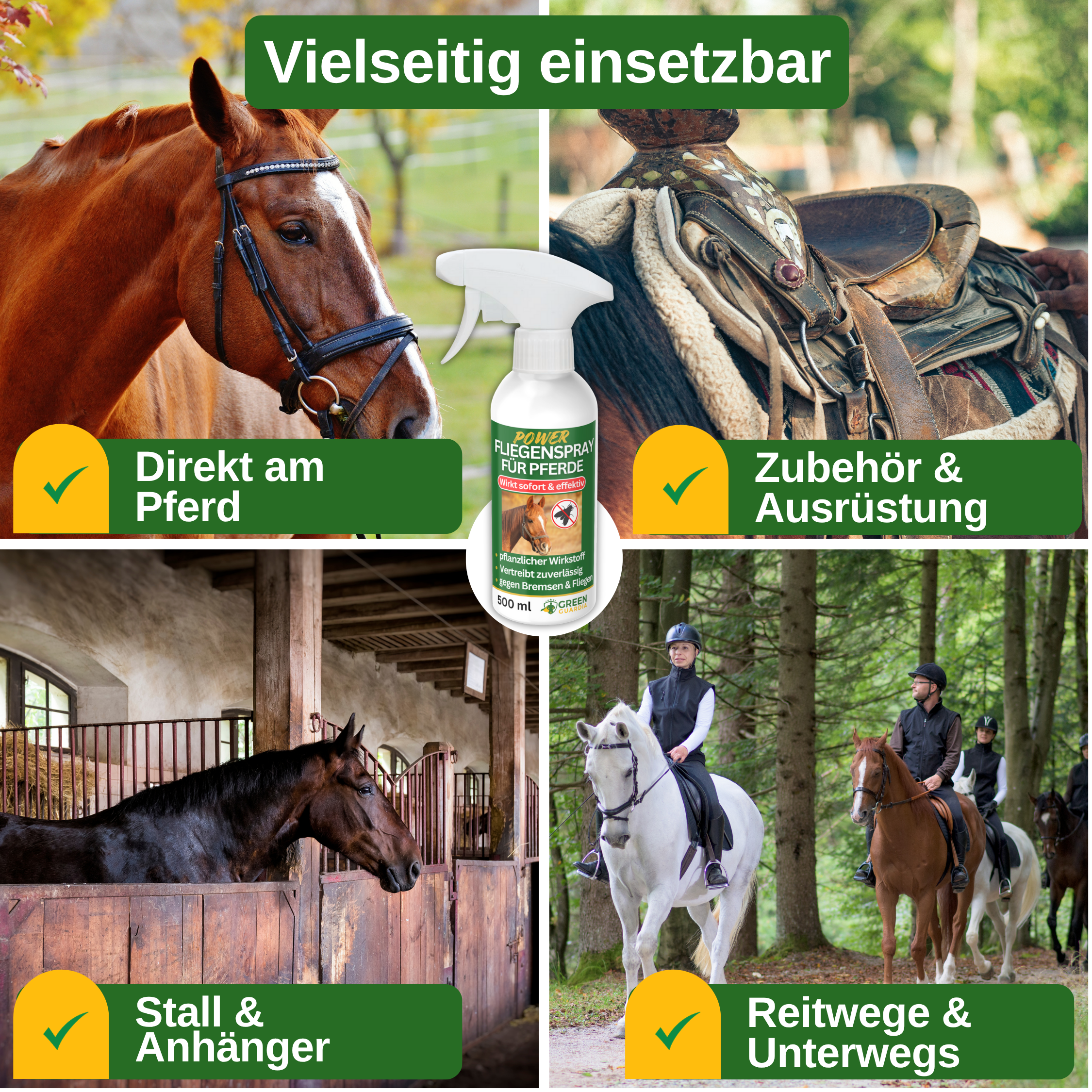 Paardenvliegenspray met geconcentreerde werking voor paarden