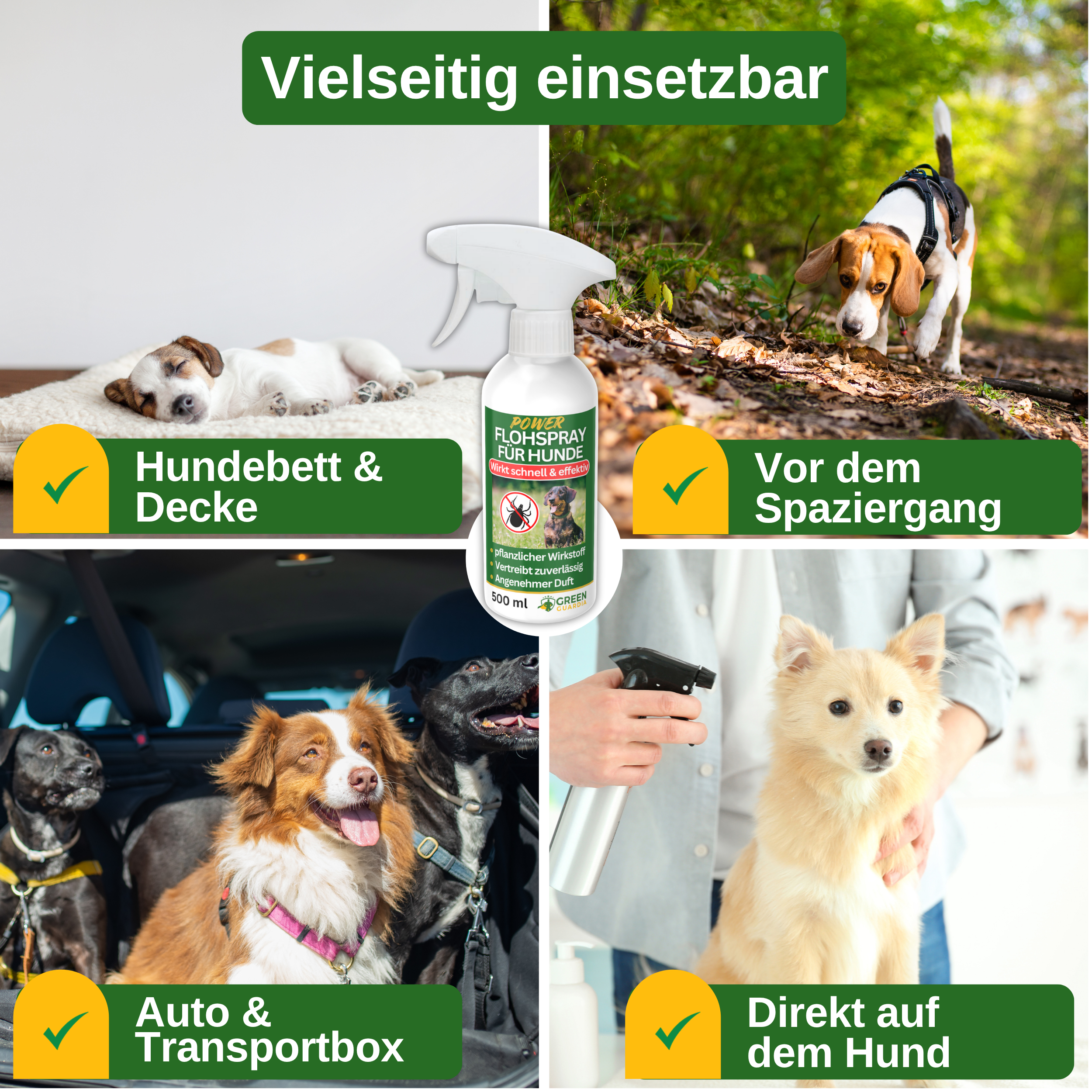 Vlooienwerende spray met geconcentreerde werking voor honden