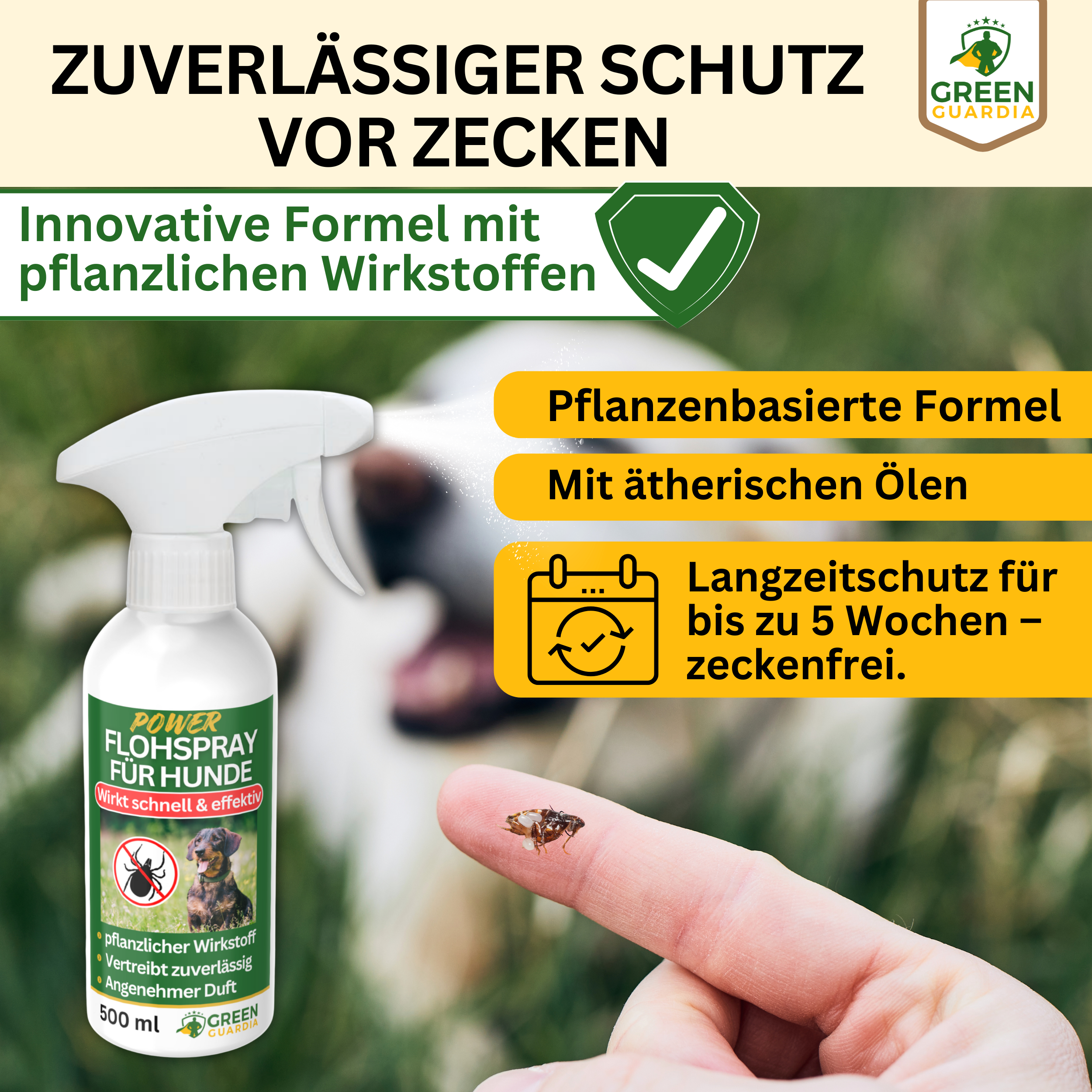 Vlooienwerende spray met geconcentreerde werking voor honden