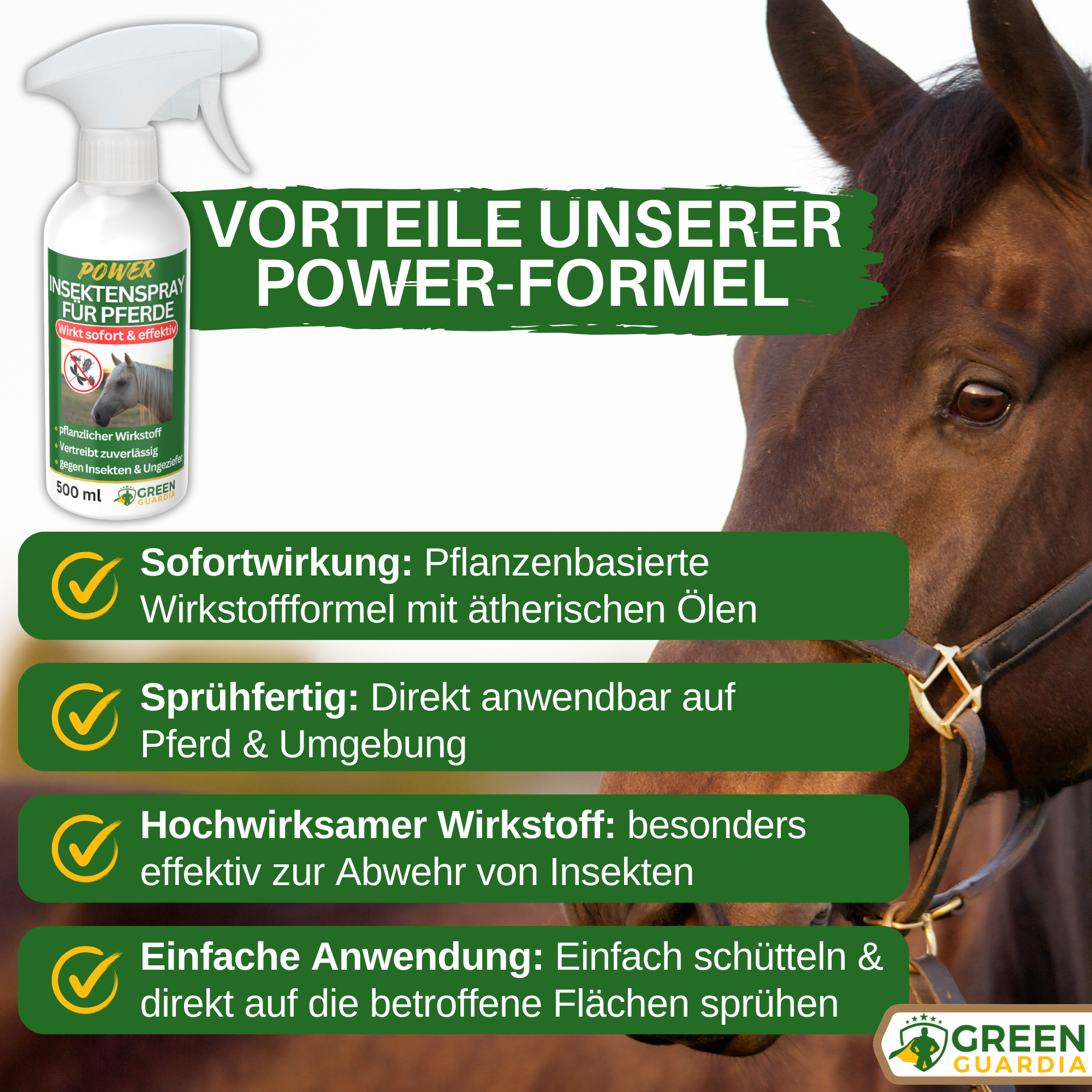 Insectenwerende spray met krachtconcentraat voor paarden