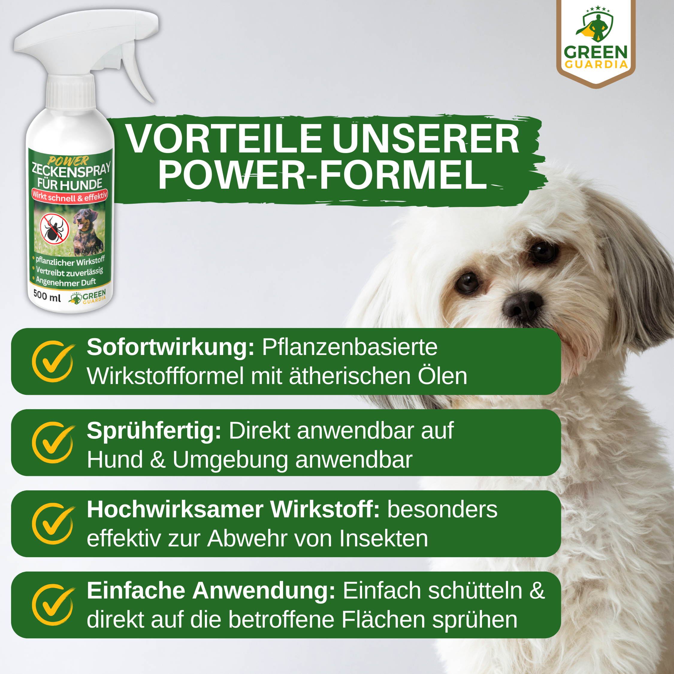 Tekenwerende spray met geconcentreerde werking voor honden