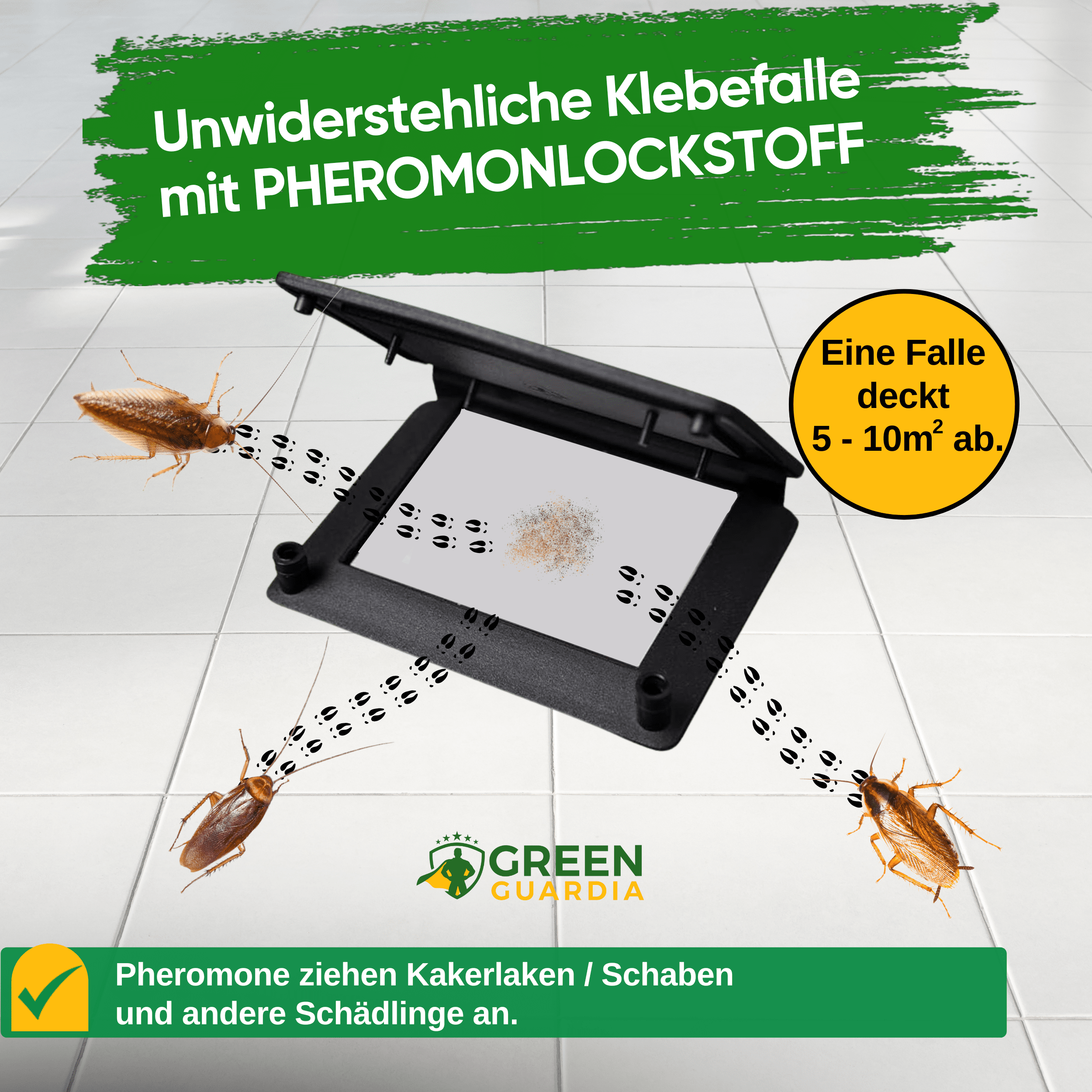 Kakerlaken / Schaben Falle mit Pheromon - Lockstoff - Green Guardia - Ihr Experte für Schädlinge und Pflanzen