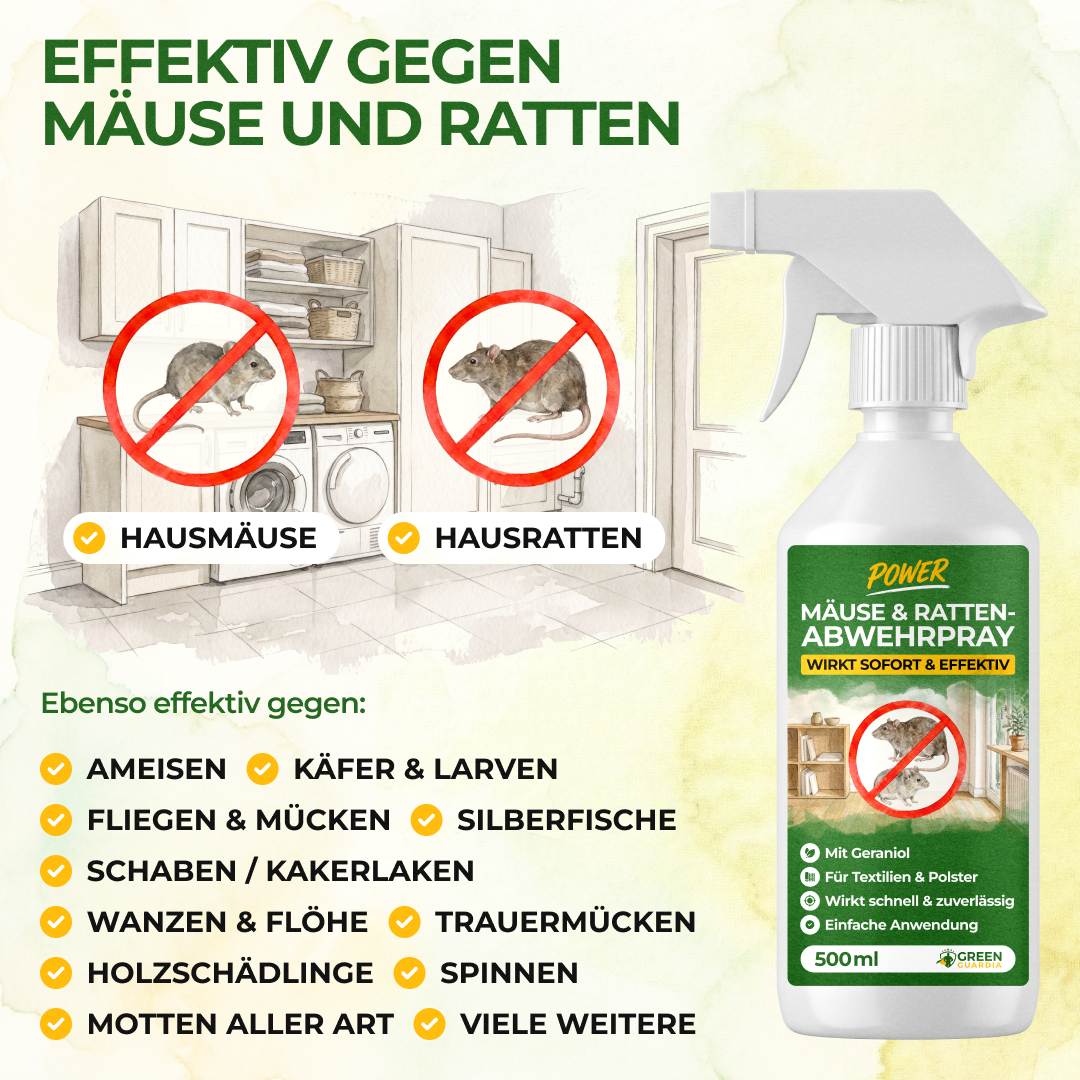 Muizen-/rattenafweermiddelspray met geconcentreerde werking
