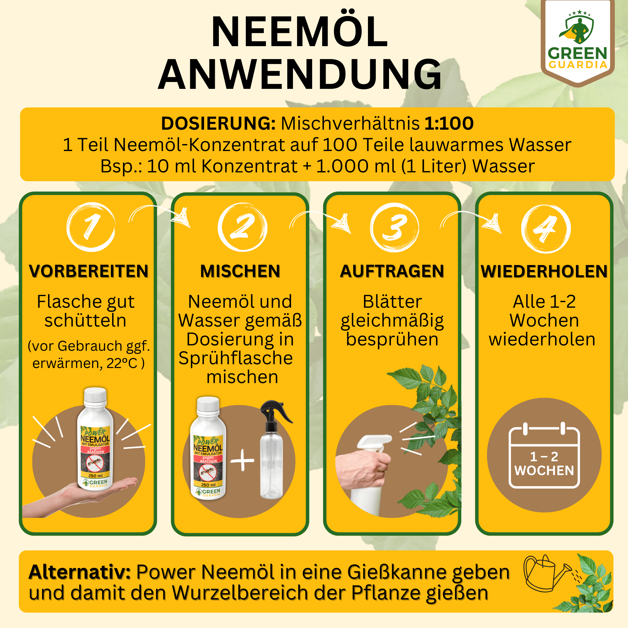Power Neemöl gegen Ameisen - Green Guardia - Ihr Experte für Schädlinge und Pflanzen