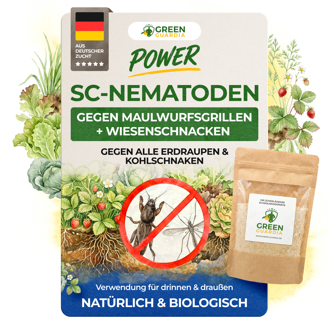 SC-Nematoden gegen Maulwurfsgrillen, Wiesenschnaken und Erdraupen