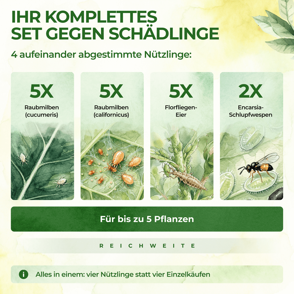 Schädlingsabwehr-Bundle für 5 Pflanzen - Green Guardia - Ihr Experte für Schädlinge und Pflanzen