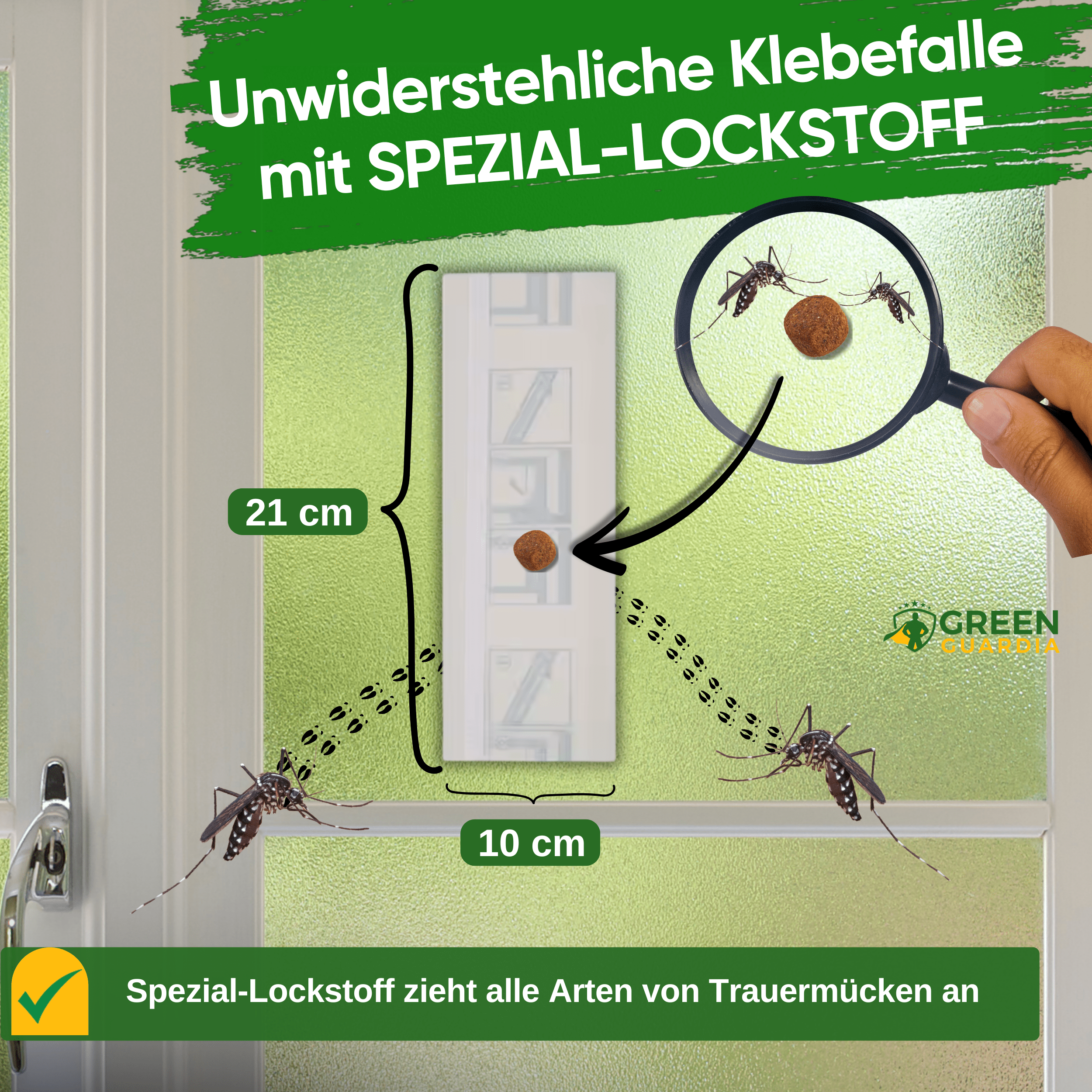 Trauermücken Fenster - Falle mit Spezial - Lockstoff - Green Guardia - Ihr Experte für Schädlinge und Pflanzen